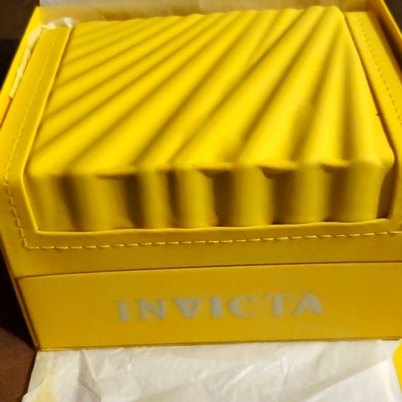 Invicta Women's Watch- Black Face, Gold Trim, Blue Accents, Black Band - Picture 6 of 6